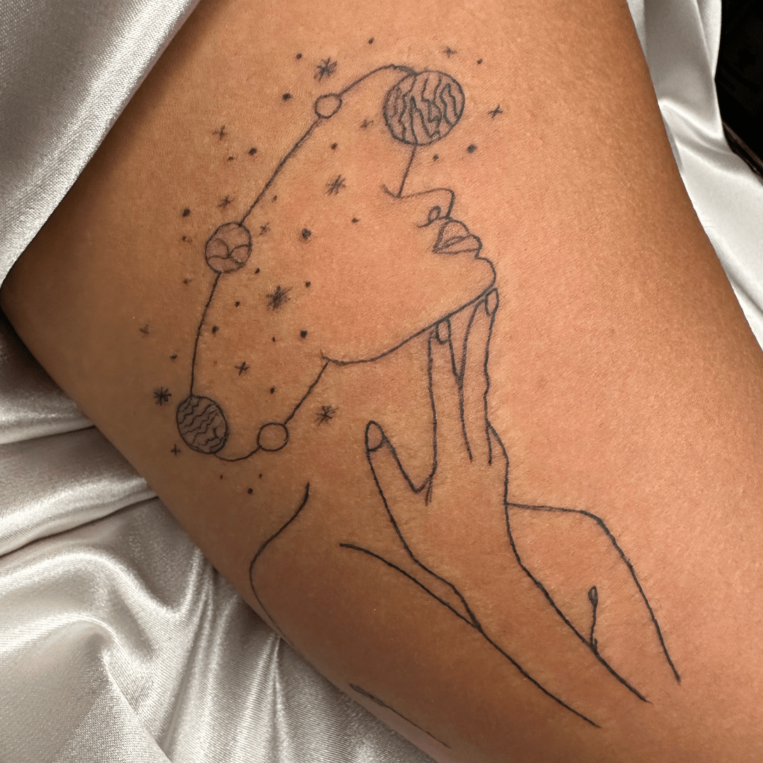 Fine line tattoo Jindalee featuring detailed and minimalist designs crafted by skilled tattoo artists.
